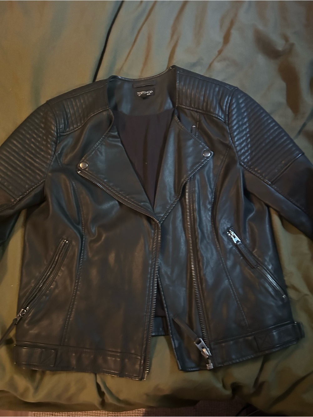Topshop leather bomber jacket